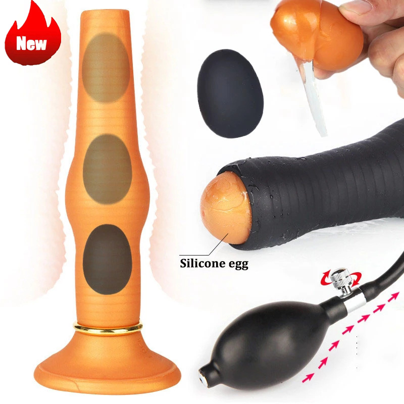 Airflow Push Vagina Anal Egg Butt Plug Silicone Anal Ovipositor