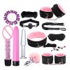 1set Adult Bed Game Set Safety Womens Mens Comfortable Bondage Romance BDSM Cosplay Sex Toys Kit Vibrator Breast Clamps