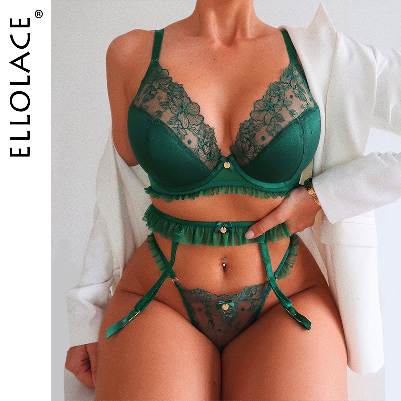Ellolace Fetish Lingerie Nake Open Bra Fancy Underwear Women